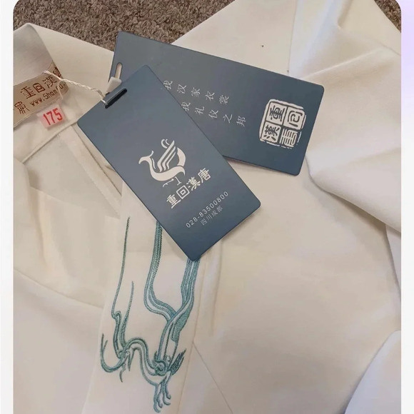 Kimono Ivory Long Sleeve Shirt Size XL - Picture 10 of 12